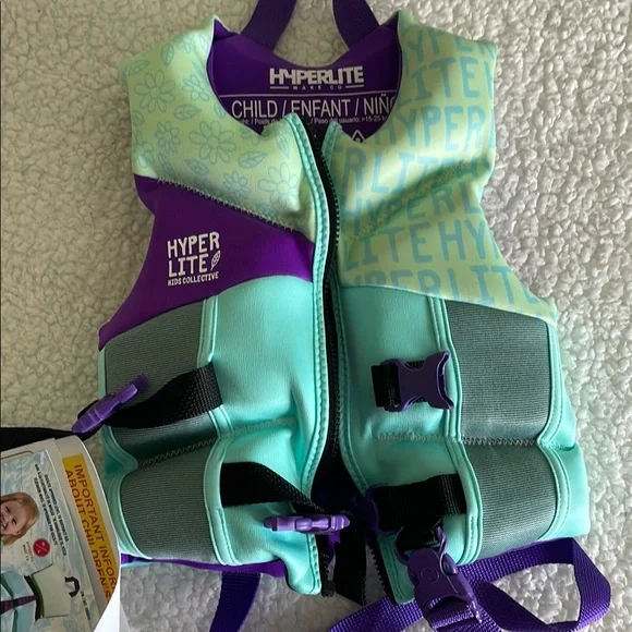 Hyperlite Life Vest Mint and Purple NWT- child/infant 33-55lbs - Picture 3 of 6